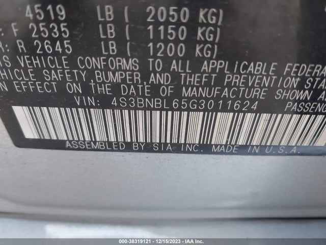 Subaru Legacy 2.5i Limited 2016 4S3BNBL65G3011624 Image 9