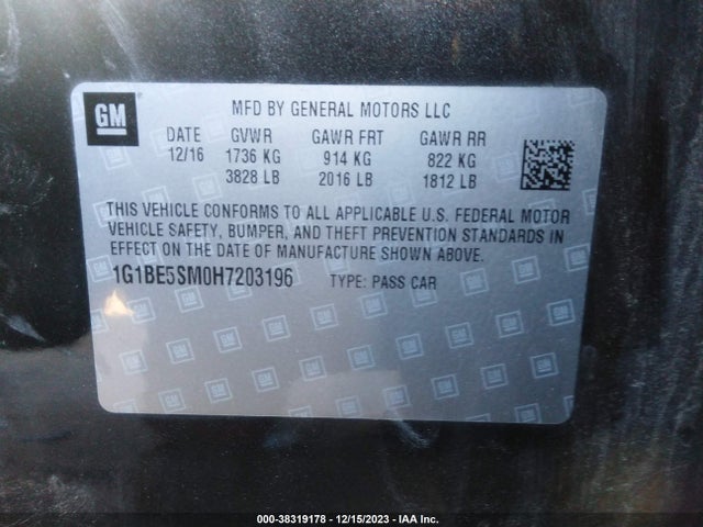 Chevrolet Cruze Lt Auto 2017 1G1BE5SM0H7203196 Image 9