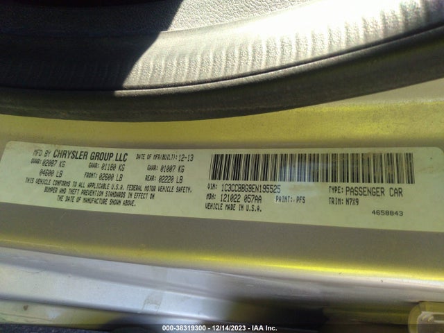 Chrysler 200 Touring 2014 1C3CCBBG9EN195525 Image 9