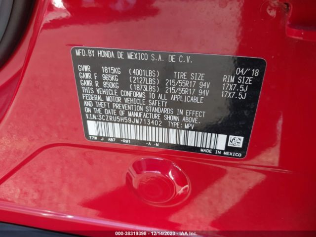 3CZRU5H59JM713402 Honda HR-V EX