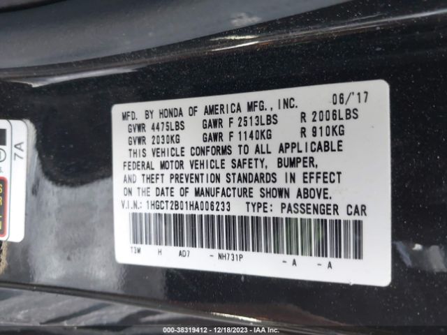 1HGCT2B01HA006233 Honda Accord Touring V6