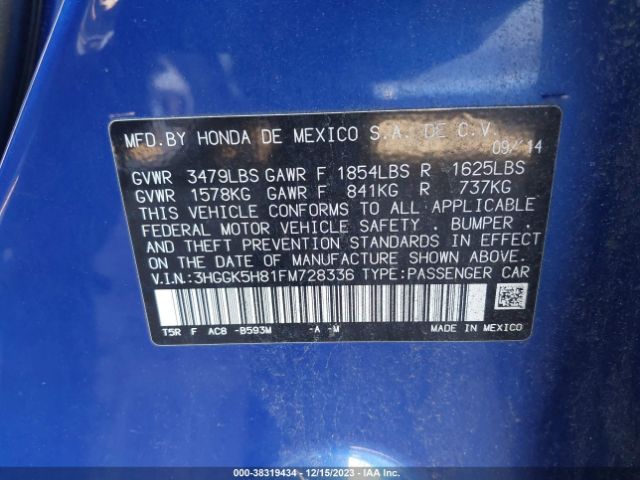 3HGGK5H81FM728336 Honda Fit Ex/ex-l