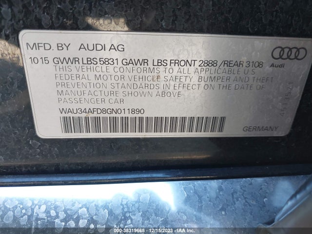 WAU34AFD8GN011890 Audi A8 L 3.0t