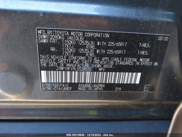Toyota Rav4 Xle 2020 JTMP1RFV9LD528510 Image 9