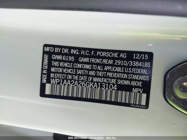 2016 PORSCHE CAYENNE WP1AA2A26GKA13104 Photo 8