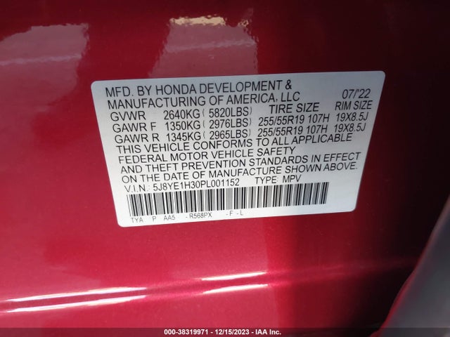 Acura Mdx Base (a10) 2023 5J8YE1H30PL001152 Image 9