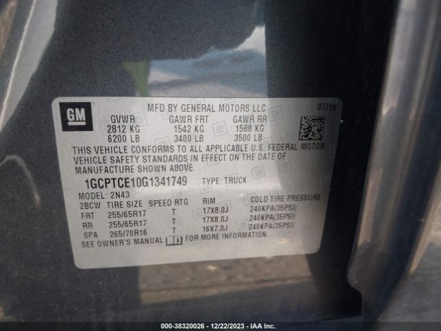1GCPTCE10G1341749 Chevrolet Colorado Lt