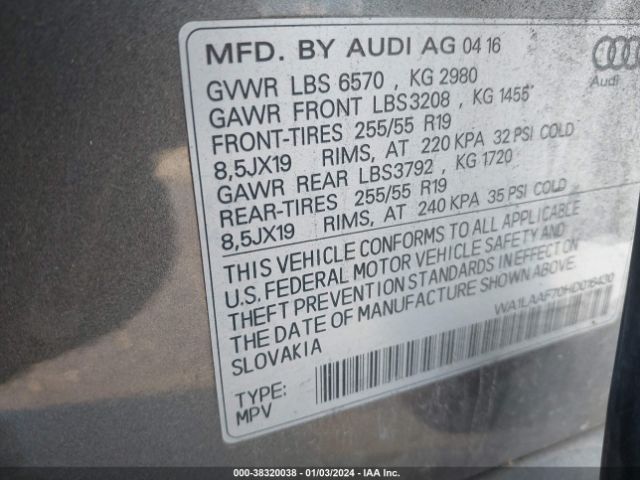 2017 AUDI Q7 WA1LAAF70HD016430 Photo 8
