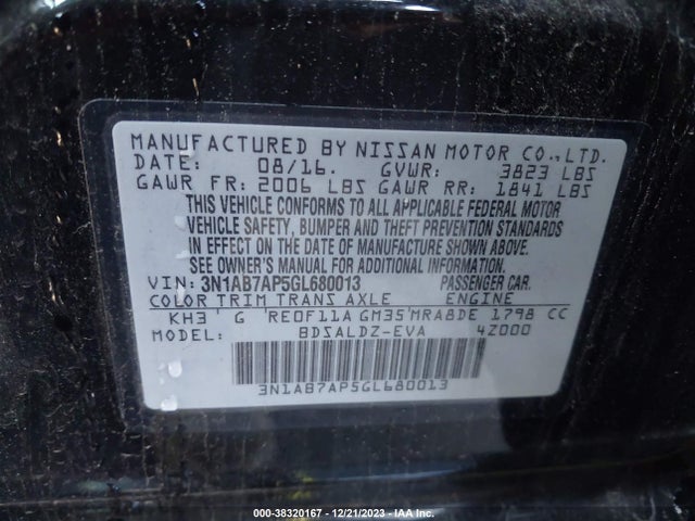 Nissan SENTRA SV 2016 3N1AB7AP5GL680013 Image 9
