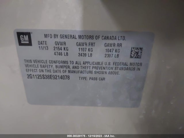 Chevrolet Impala 2lt 2014 2G1125S38E9214078 Image 9