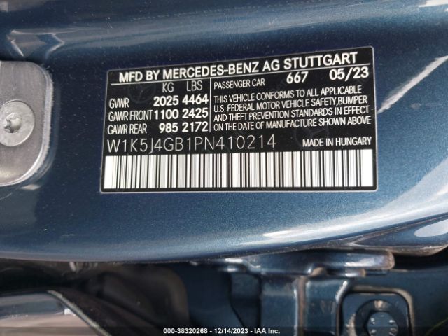 W1K5J4GB1PN410214 Mercedes-Benz Cla 250 Coupe