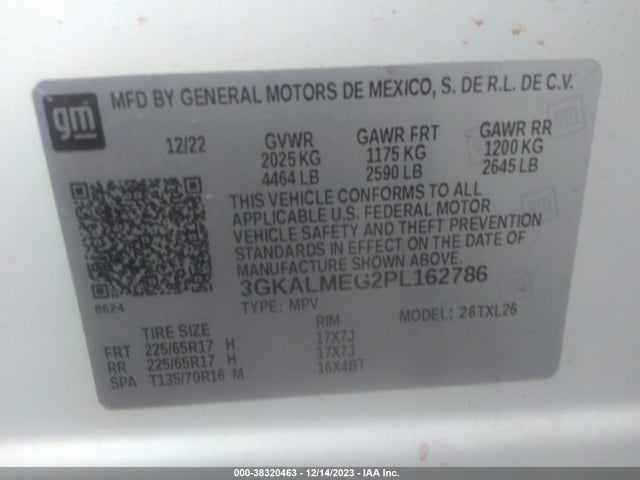 3GKALMEG2PL162786 GMC Terrain Fwd Sle
