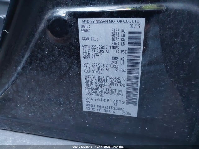 Nissan ROGUE SV 2015 5N1AT2MV4FC817939 Image 26