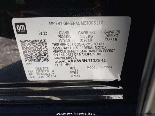 Buick Enclave Awd Essence 2022 5GAEVAKW5NJ133841 Image 9