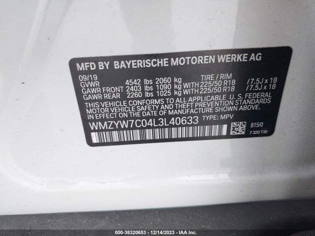 2020 MINI COUNTRYMAN WMZYW7C04L3L40633 Photo 8