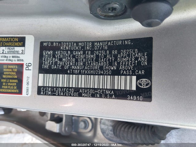 Toyota CAMRY LE 2017 4T1BF1FK6HU294350 Image 9
