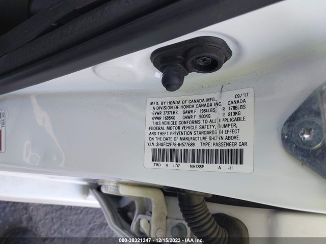 Honda CIVIC EX 2017 2HGFC2F78HH577689 Image 9