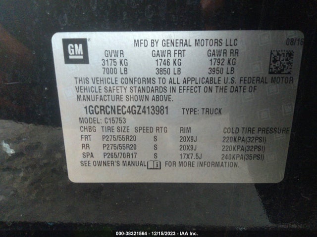 Chevrolet Silverado 1500 Wt 2016 1GCRCNEC4GZ413981 Image 9