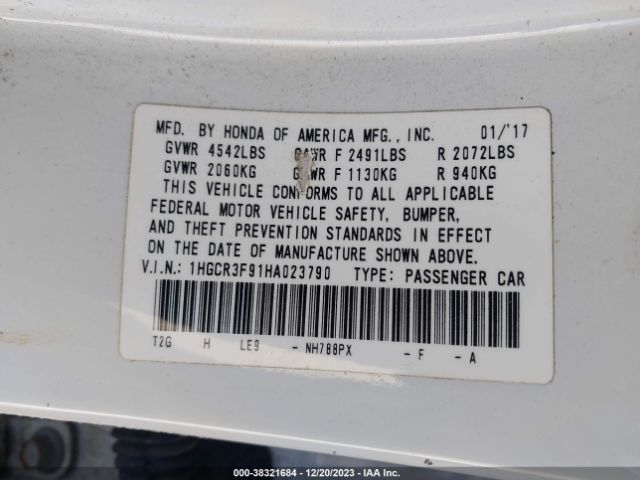 1HGCR3F91HA023790 Honda Accord Touring V6
