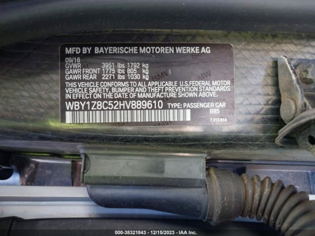 WBY1Z8C52HV889610 BMW I3 94 Ah W/range Extender