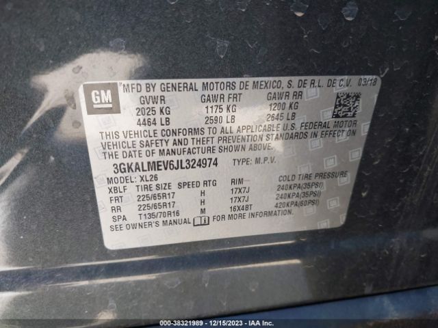 3GKALMEV6JL324974 GMC Terrain Sle