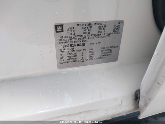 Chevrolet Tahoe Lt 2015 1GNSCBKC6FR732261 Image 9