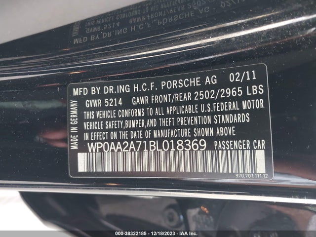 2011 PORSCHE PANAMERA WP0AA2A71BL018369 Photo 8