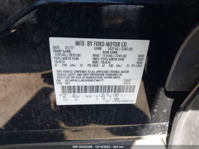 2FMPK3J83HBB74617 Ford EDGE SEL