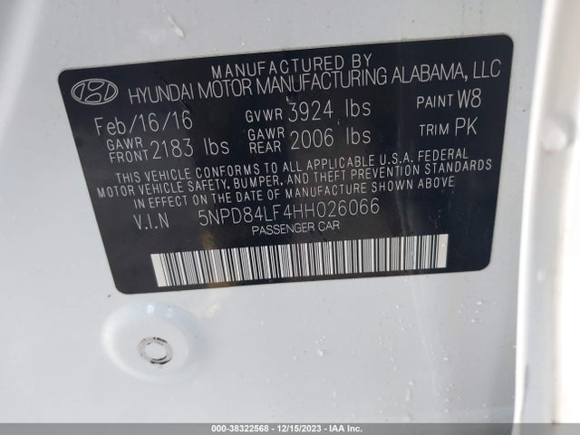 Hyundai ELANTRA SE 2017 5NPD84LF4HH026066 Image 9