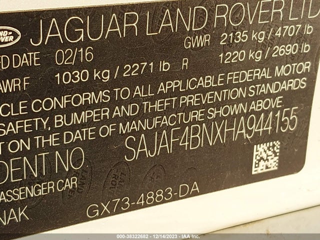 2017 JAGUAR XE SAJAF4BNXHA944155 Photo 8