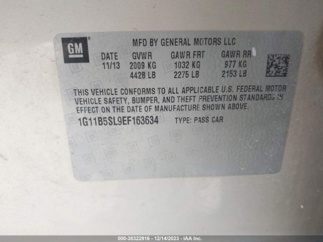 1G11B5SL9EF163634 Chevrolet Malibu 1ls