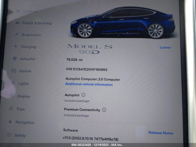 5YJSA1E20HF185962 Tesla Model S 100d/60d/75d/90d/p100d