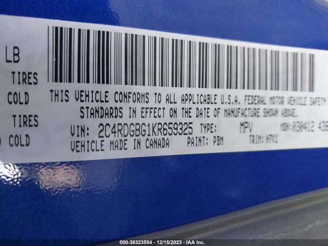 Dodge Grand Caravan Se 2019 2C4RDGBG1KR659325 Image 9