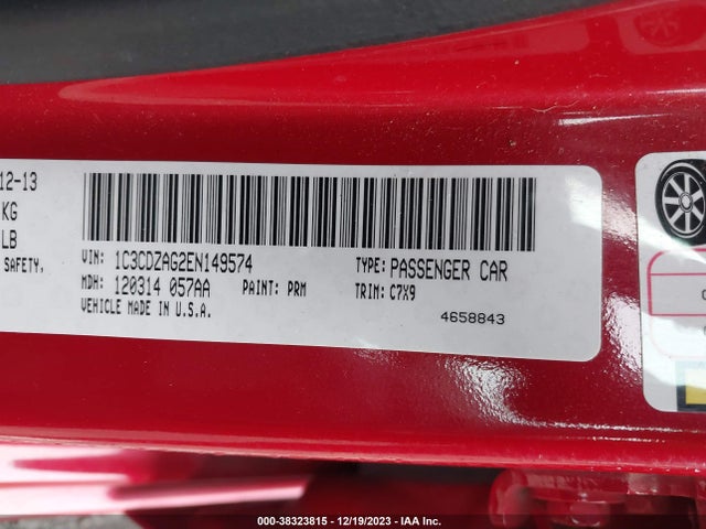 Dodge AVENGER SE 2014 1C3CDZAG2EN149574 Image 9