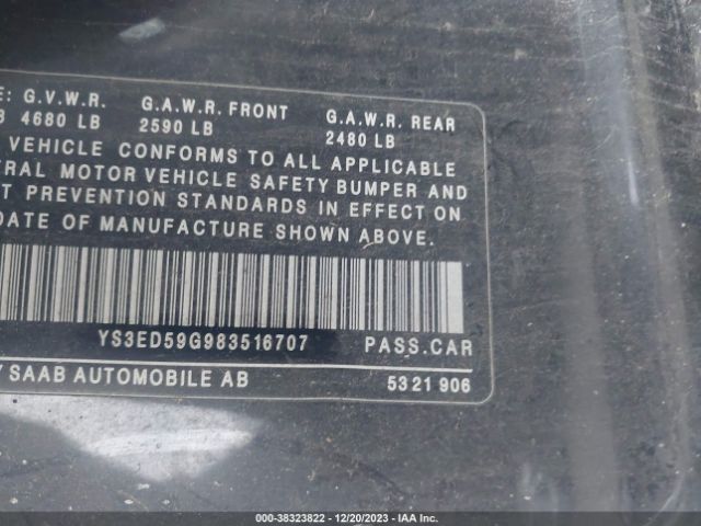 2008 SAAB 9-5 YS3ED59G983516707 Photo 8