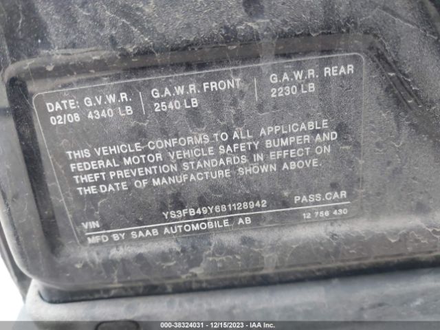 2008 SAAB 9-3 YS3FB49Y681128942 Photo 8