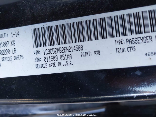Dodge AVENGER SE 2014 1C3CDZAB2EN214508 Image 9