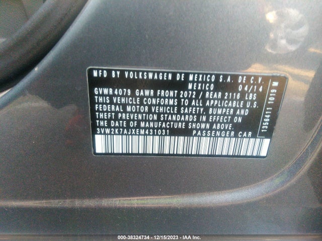 3VW2K7AJXEM431031 Volkswagen Jetta 2.0l S