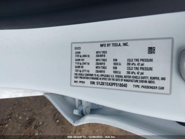 2023 TESLA MODEL 3 5YJ3E1EA3PF518640 Photo 8