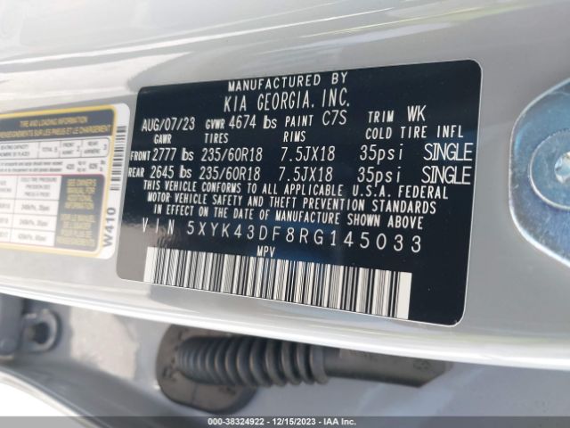 5XYK43DF8RG145033 KIA Sportage Sx