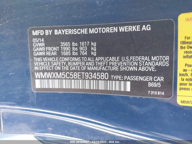 2014 MINI HARDTOP WMWXM5C58ET934580 Photo 8