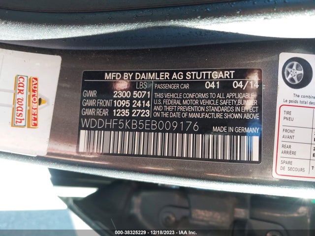 2014 MERCEDES-BENZ E 350 VIN: WDDHF5KB5EB009176