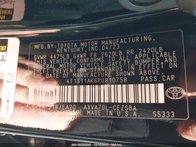2023 TOYOTA CAMRY 4T1S11AK6PU810758 Photo 8