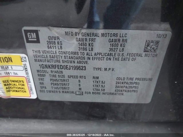 Chevrolet Traverse Ls 2014 1GNKRFED0EJ199623 Image 9