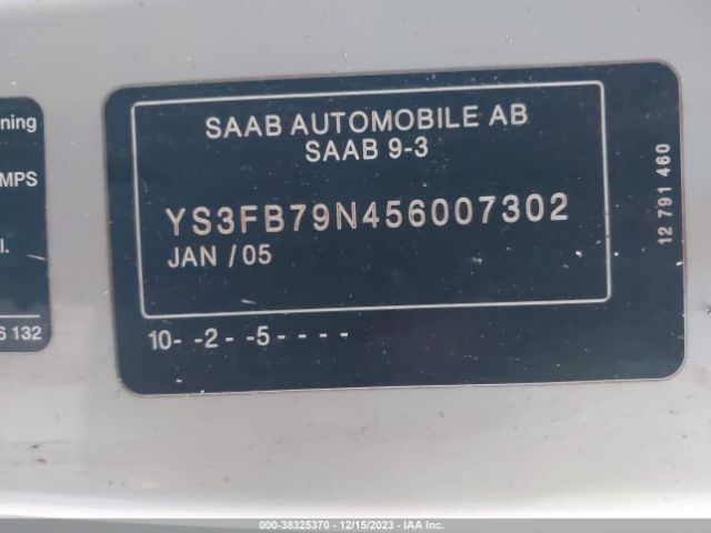 2005 SAAB 9-3 YS3FB79N456007302 Photo 8