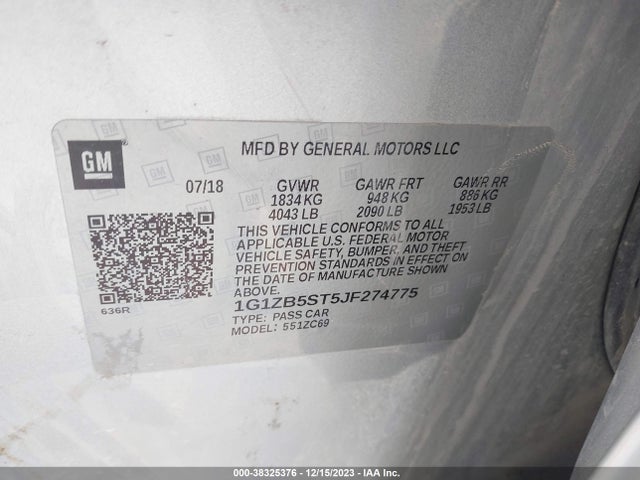 Chevrolet Malibu 1ls 2018 1G1ZB5ST5JF274775 Image 9