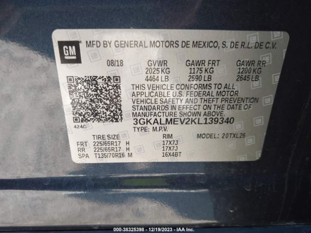 3GKALMEV2KL139340 GMC Terrain Sle