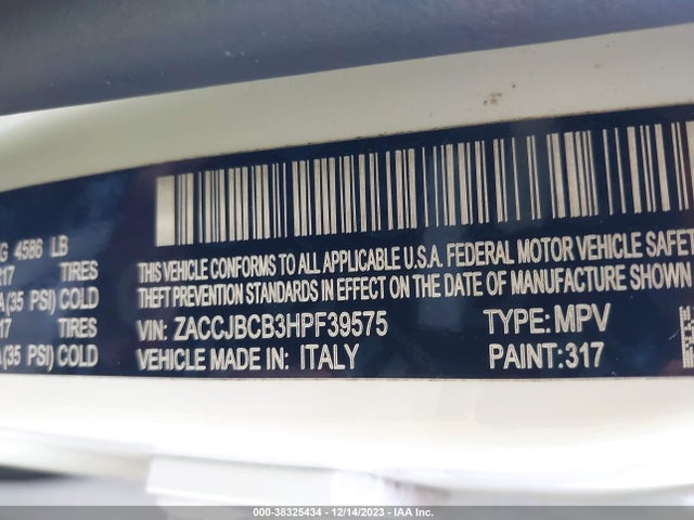 ZACCJBCB3HPF39575 Jeep Renegade Trailhawk 4x4