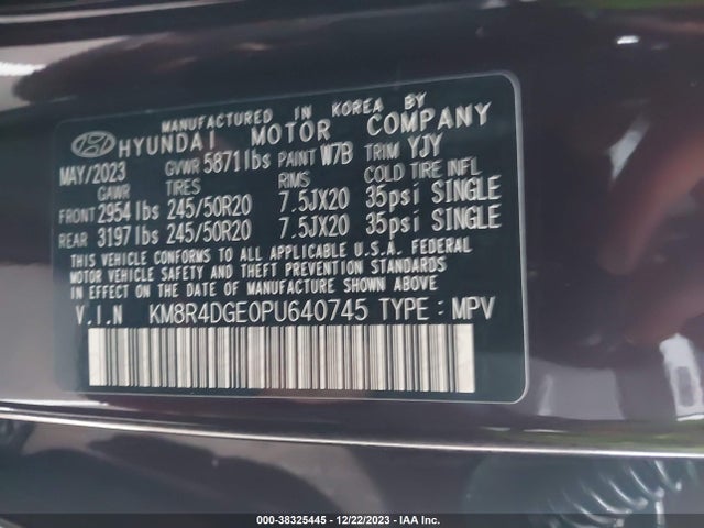 Hyundai Palisade Sel 2023 KM8R4DGE0PU640745 Image 9