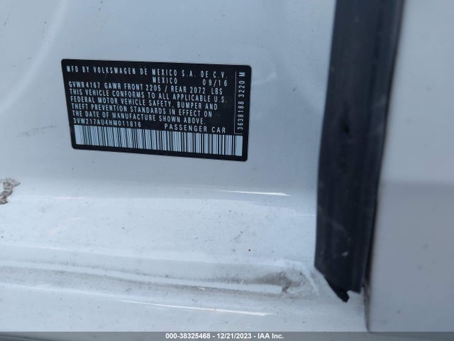 3VW217AU4HM011816 Volkswagen Golf Tsi Wolfsburg Edition 4-door